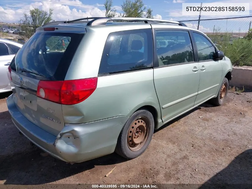 2008 Toyota Sienna Ce/Le VIN: 5TDZK23C28S158593 Lot: 40339595