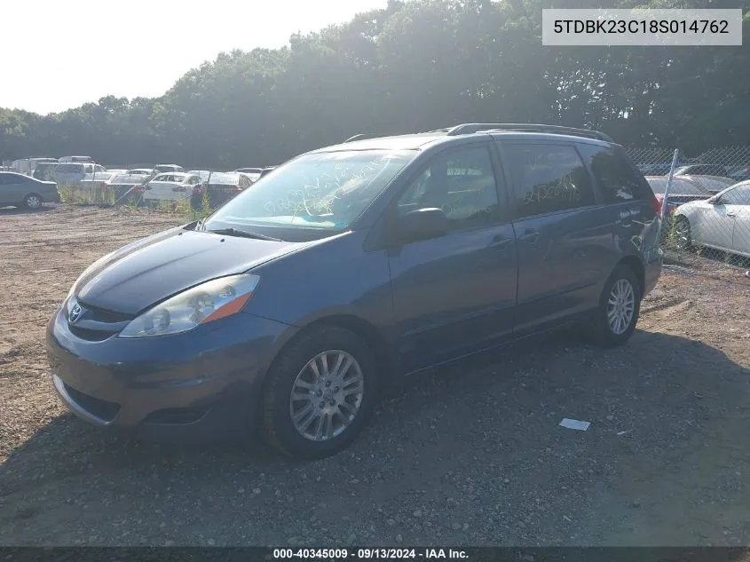 2008 Toyota Sienna Le VIN: 5TDBK23C18S014762 Lot: 40345009