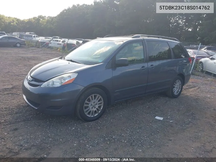 2008 Toyota Sienna Le VIN: 5TDBK23C18S014762 Lot: 40345009