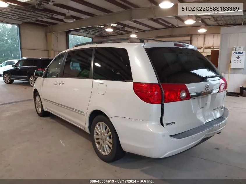 2008 Toyota Sienna Xle/Xle Limited VIN: 5TDZK22C58S183389 Lot: 40354619