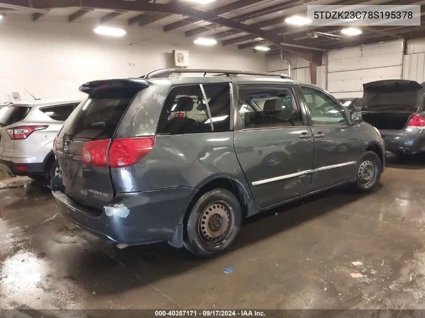 2008 Toyota Sienna Le VIN: 5TDZK23C78S195378 Lot: 40357171