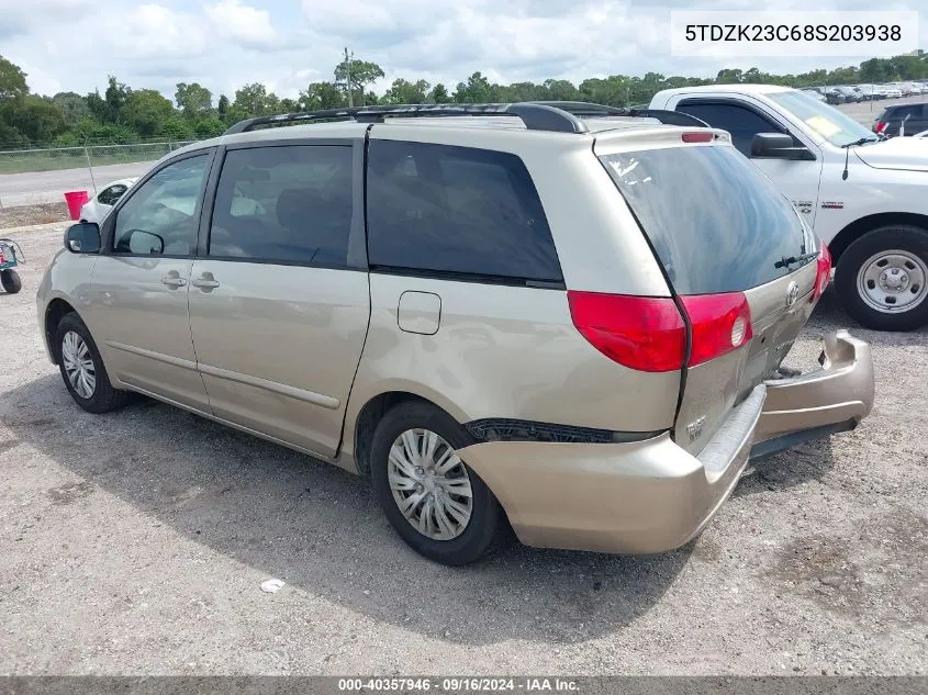 5TDZK23C68S203938 2008 Toyota Sienna Le