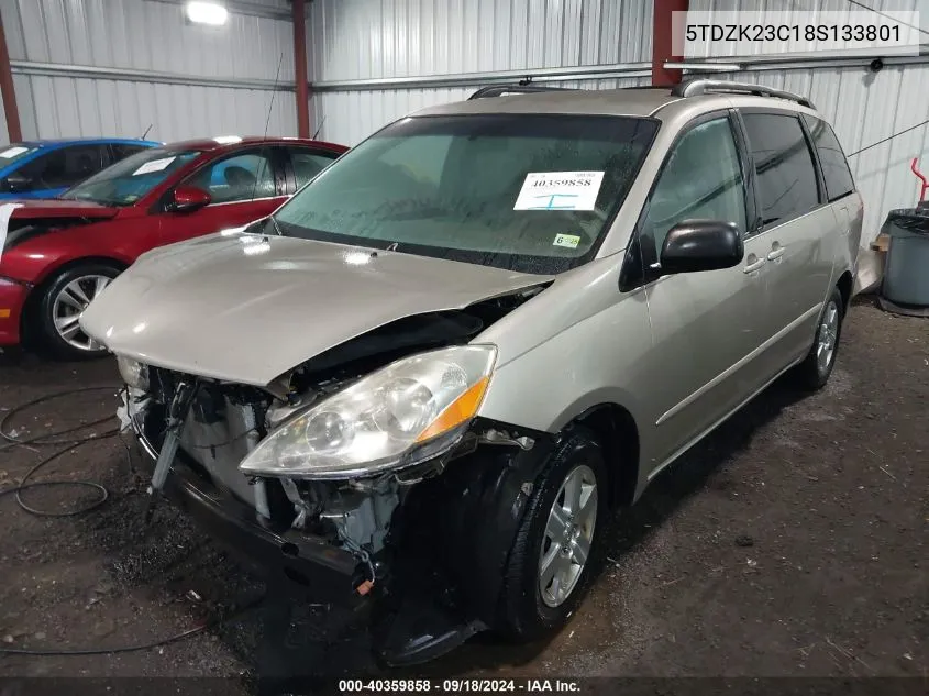 2008 Toyota Sienna Le VIN: 5TDZK23C18S133801 Lot: 40359858