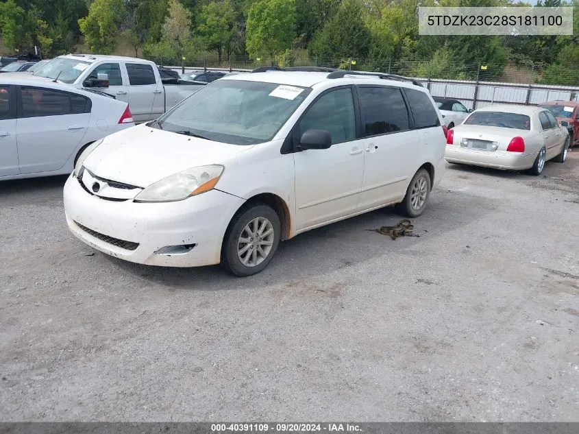 2008 Toyota Sienna Le VIN: 5TDZK23C28S181100 Lot: 40391109