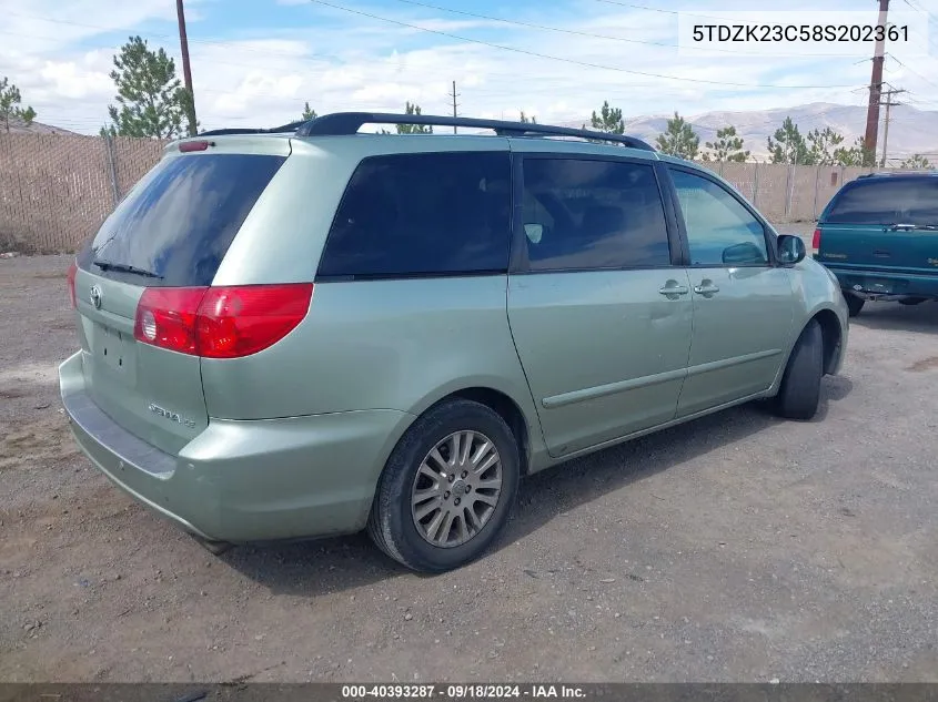 5TDZK23C58S202361 2008 Toyota Sienna Le