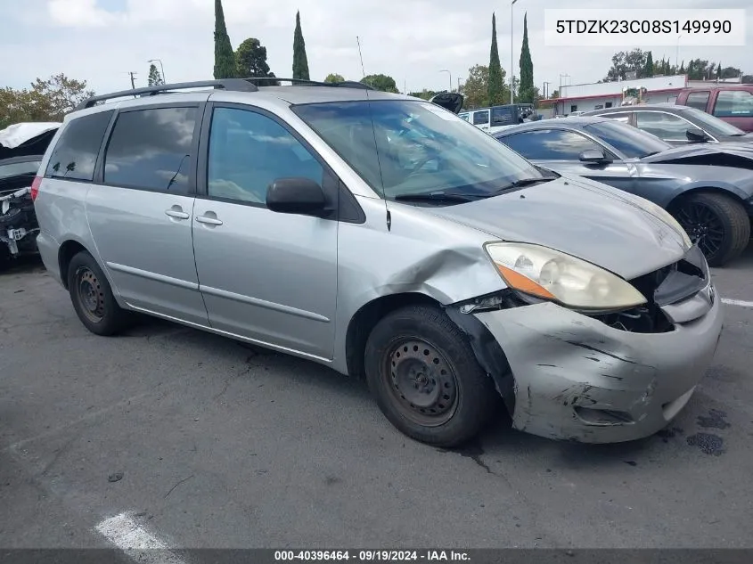 2008 Toyota Sienna Le VIN: 5TDZK23C08S149990 Lot: 40396464