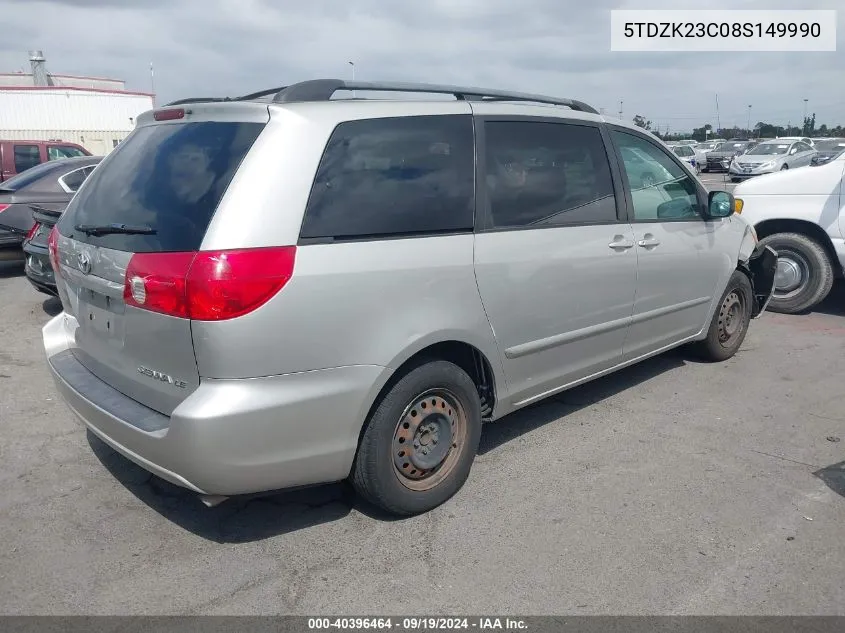 2008 Toyota Sienna Le VIN: 5TDZK23C08S149990 Lot: 40396464