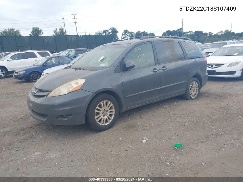 2008 Toyota Sienna Xle VIN: 5TDZK22C18S107409 Lot: 40399933