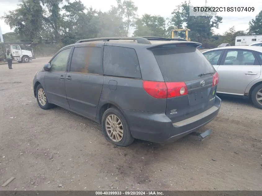 2008 Toyota Sienna Xle VIN: 5TDZK22C18S107409 Lot: 40399933