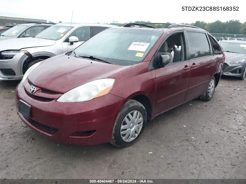 5TDZK23C88S168352 2008 Toyota Sienna Ce/Le