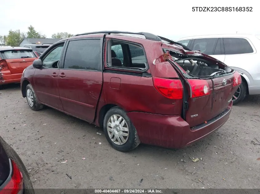 5TDZK23C88S168352 2008 Toyota Sienna Ce/Le