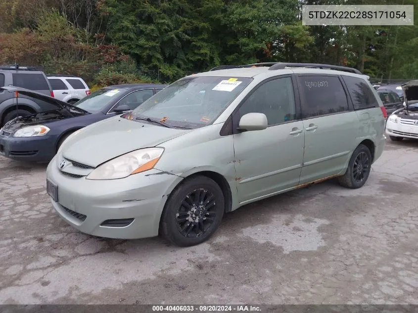 2008 Toyota Sienna Xle VIN: 5TDZK22C28S171054 Lot: 40406033