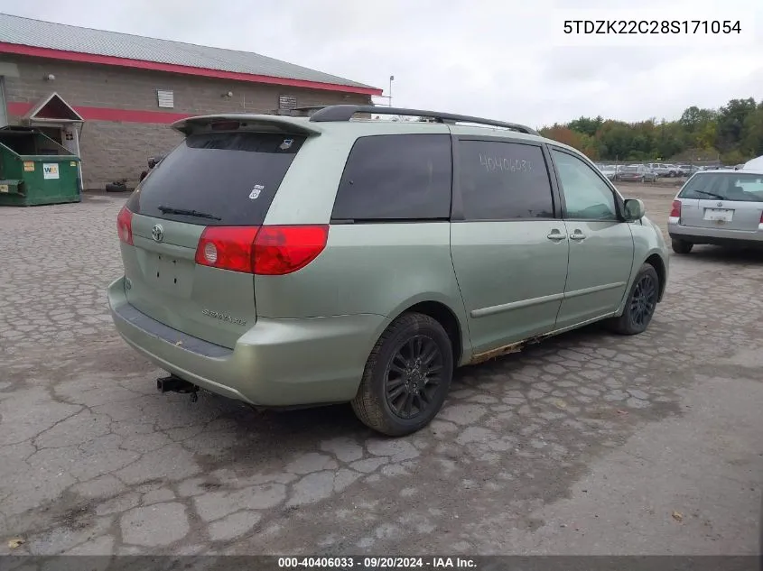 2008 Toyota Sienna Xle VIN: 5TDZK22C28S171054 Lot: 40406033