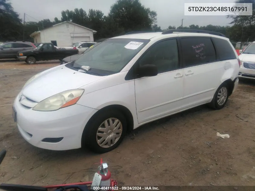 5TDZK23C48S167991 2008 Toyota Sienna Le