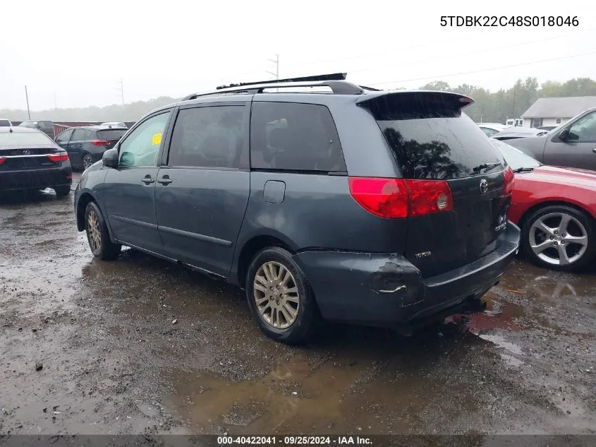 2008 Toyota Sienna Xle VIN: 5TDBK22C48S018046 Lot: 40422041