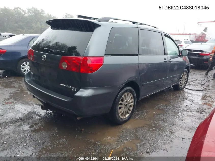 2008 Toyota Sienna Xle VIN: 5TDBK22C48S018046 Lot: 40422041