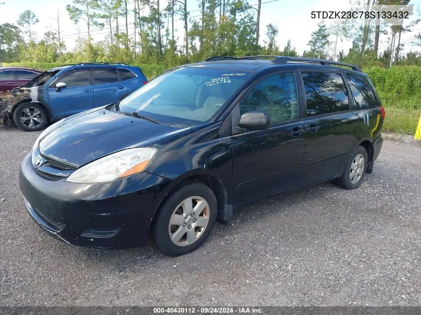 2008 Toyota Sienna Le VIN: 5TDZK23C78S133432 Lot: 40430112