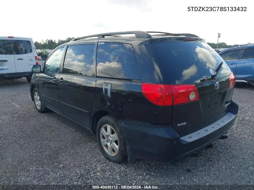 2008 Toyota Sienna Le VIN: 5TDZK23C78S133432 Lot: 40430112