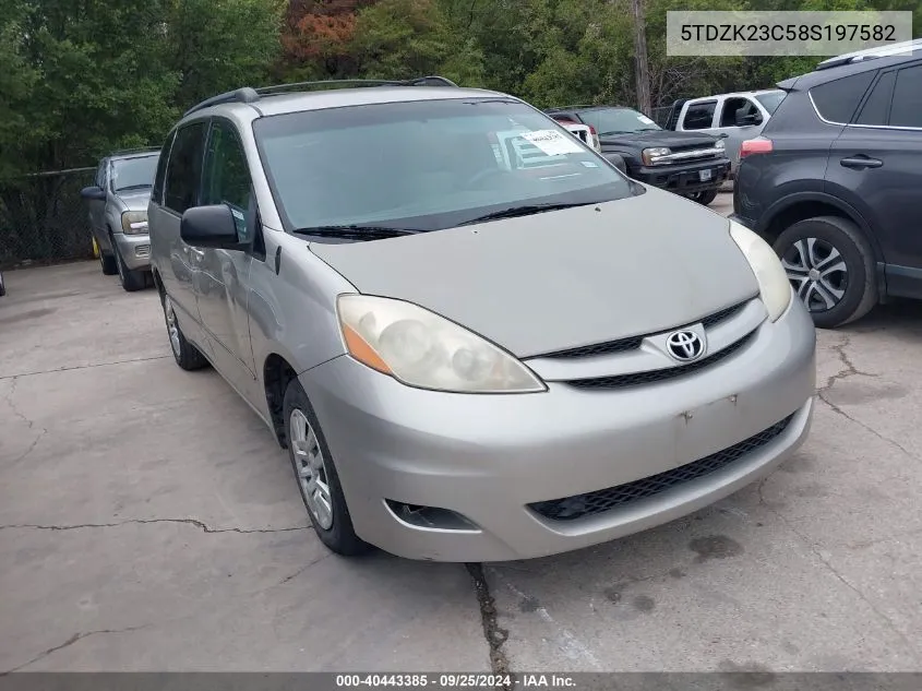 2008 Toyota Sienna Le VIN: 5TDZK23C58S197582 Lot: 40443385