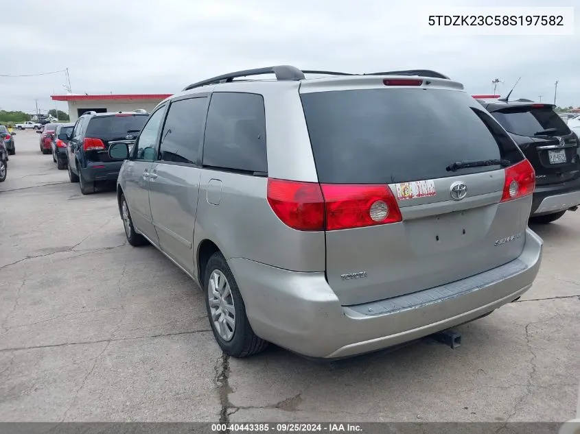 2008 Toyota Sienna Le VIN: 5TDZK23C58S197582 Lot: 40443385