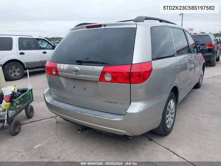 5TDZK23C58S197582 2008 Toyota Sienna Le