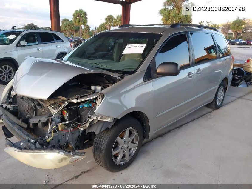 5TDZK23C08S200498 2008 Toyota Sienna Le