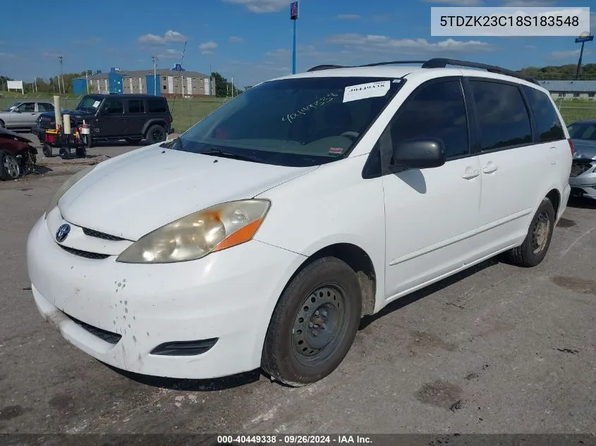 2008 Toyota Sienna Le VIN: 5TDZK23C18S183548 Lot: 40449338