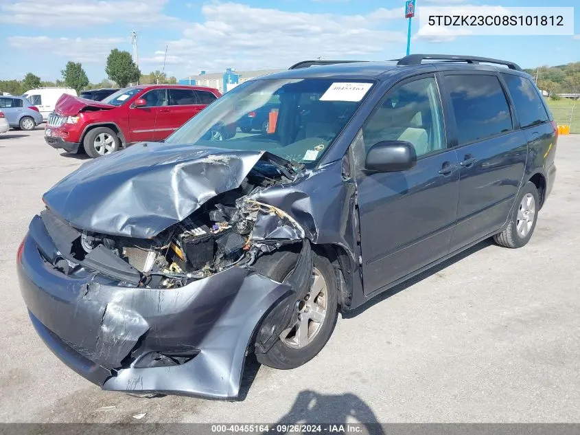 2008 Toyota Sienna Le VIN: 5TDZK23C08S101812 Lot: 40455164