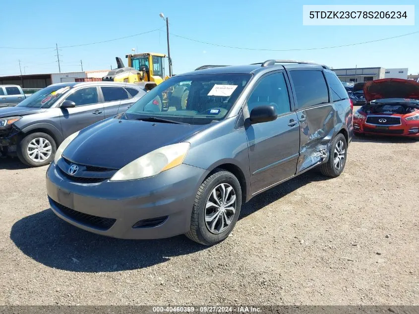 2008 Toyota Sienna Le VIN: 5TDZK23C78S206234 Lot: 40460369