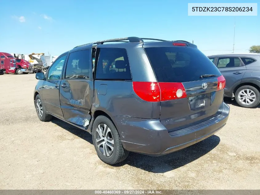 2008 Toyota Sienna Le VIN: 5TDZK23C78S206234 Lot: 40460369