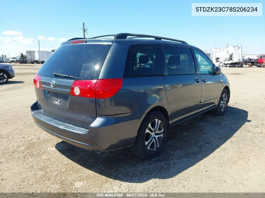 2008 Toyota Sienna Le VIN: 5TDZK23C78S206234 Lot: 40460369