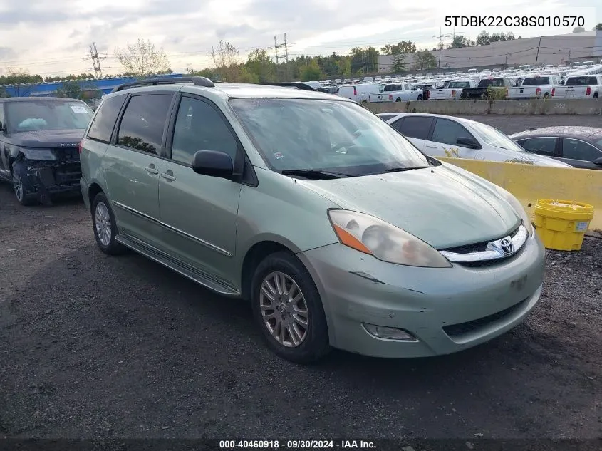 2008 Toyota Sienna Limited VIN: 5TDBK22C38S010570 Lot: 40460918