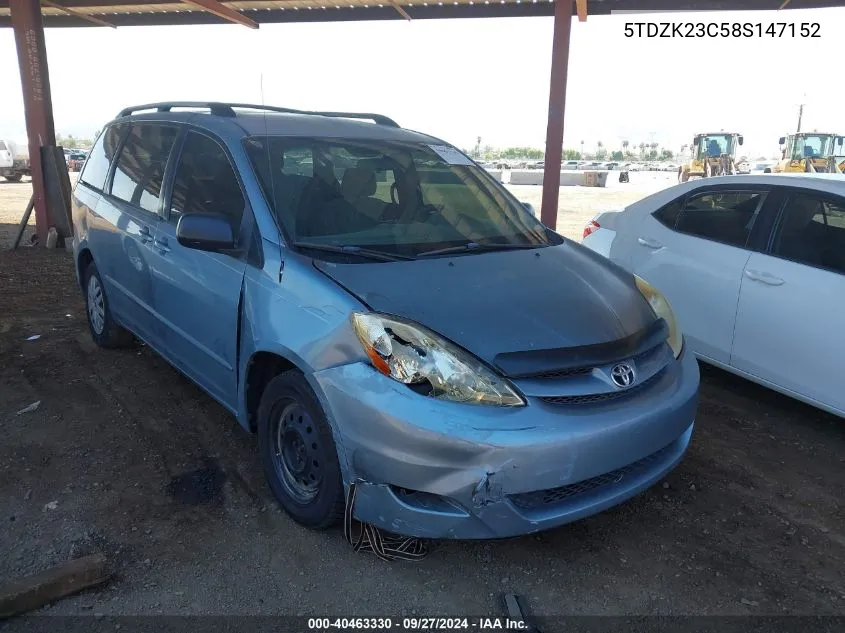 5TDZK23C58S147152 2008 Toyota Sienna Le