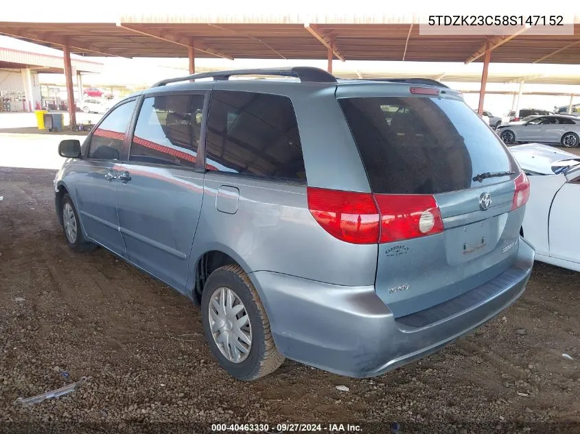 5TDZK23C58S147152 2008 Toyota Sienna Le