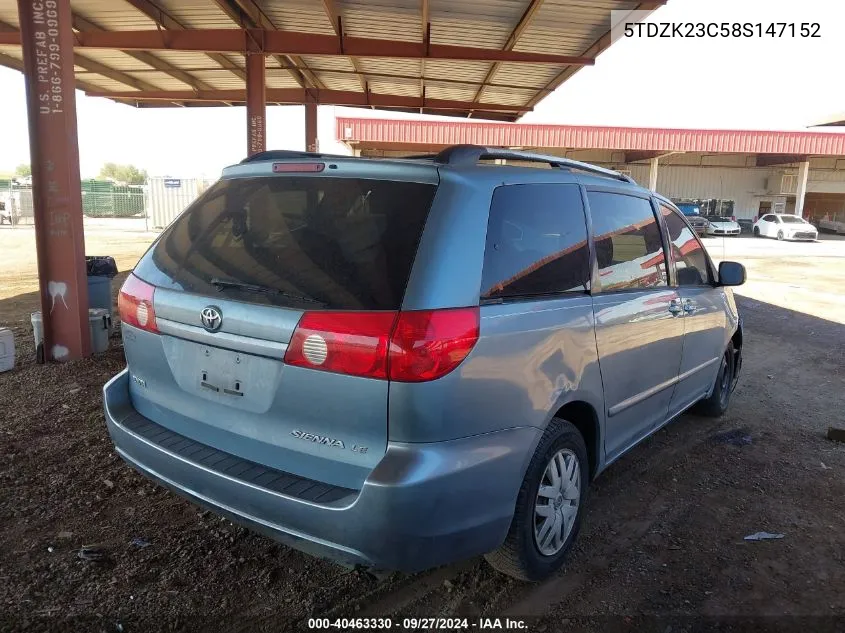 5TDZK23C58S147152 2008 Toyota Sienna Le