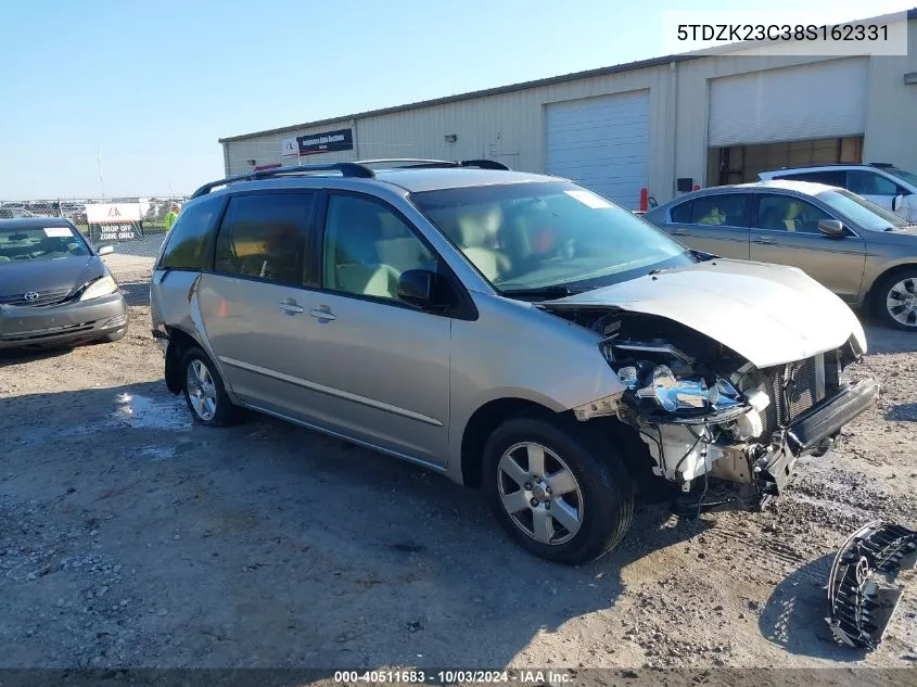 2008 Toyota Sienna Ce/Le VIN: 5TDZK23C38S162331 Lot: 40511683