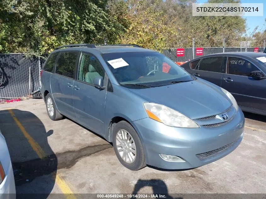 2008 Toyota Sienna Xle VIN: 5TDZK22C48S170214 Lot: 40549248