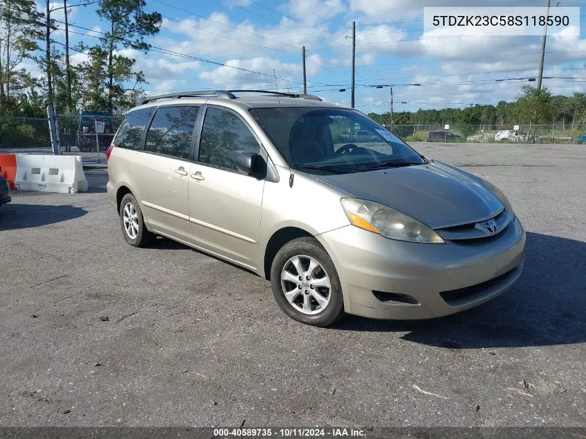 2008 Toyota Sienna Ce VIN: 5TDZK23C58S118590 Lot: 40589735