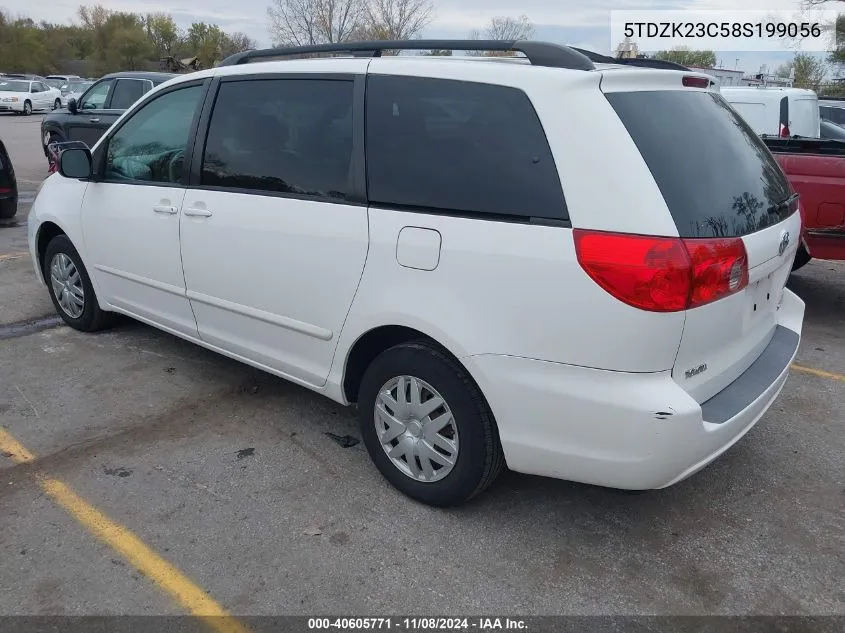 2008 Toyota Sienna Le VIN: 5TDZK23C58S199056 Lot: 40605771