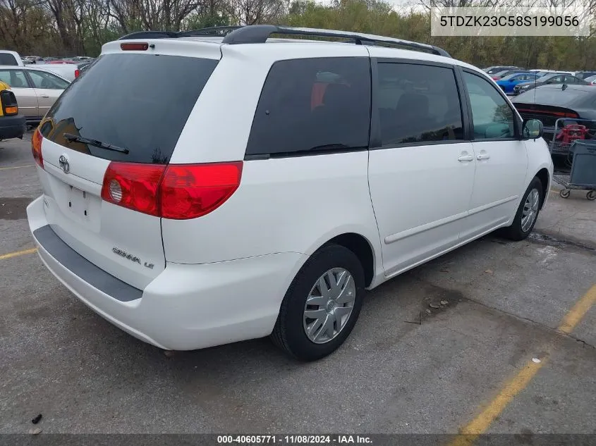 2008 Toyota Sienna Le VIN: 5TDZK23C58S199056 Lot: 40605771