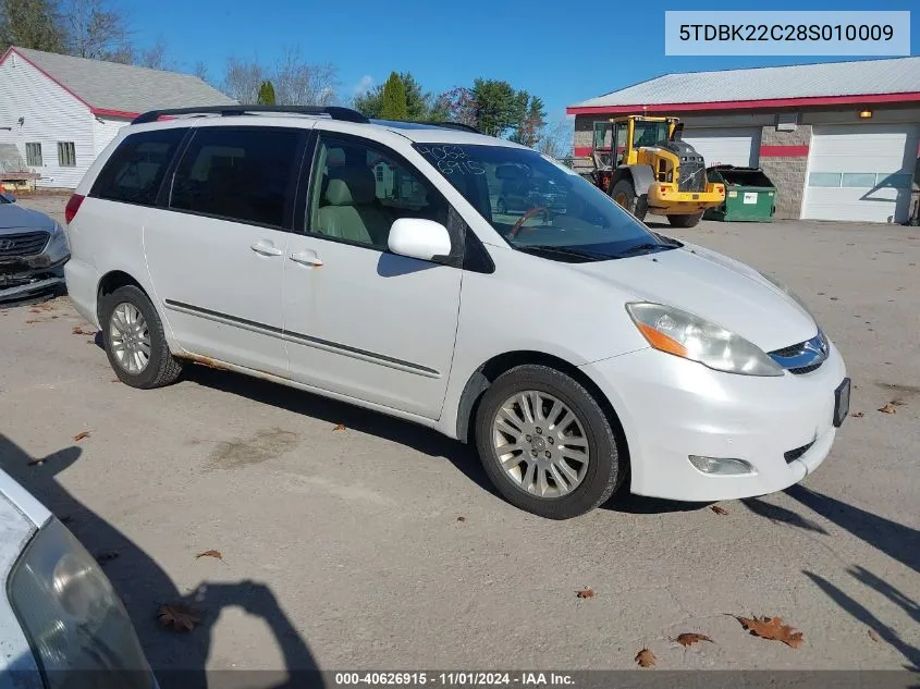 2008 Toyota Sienna Limited VIN: 5TDBK22C28S010009 Lot: 40626915