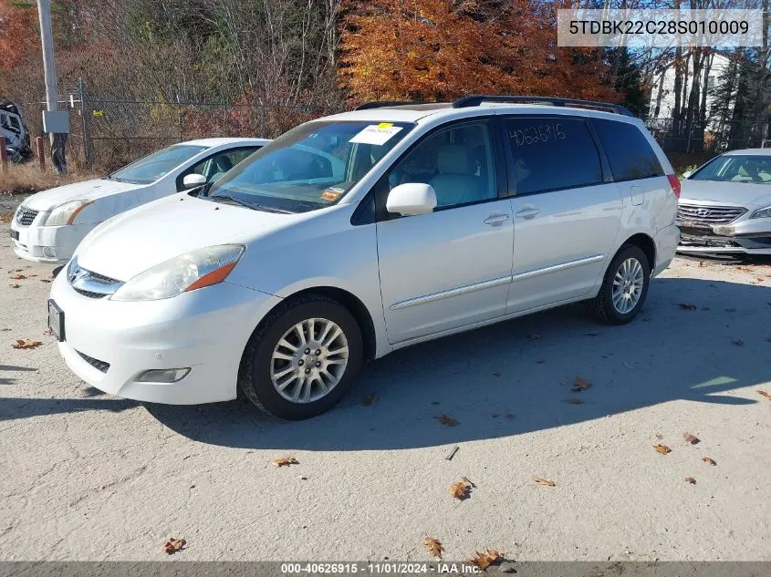 2008 Toyota Sienna Limited VIN: 5TDBK22C28S010009 Lot: 40626915