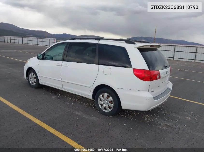 5TDZK23C68S110790 2008 Toyota Sienna Le