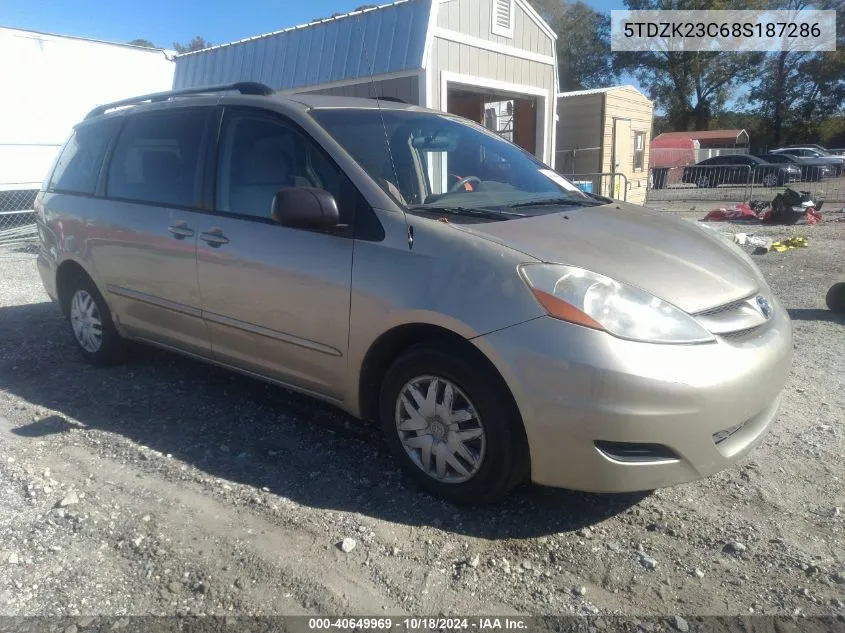 2008 Toyota Sienna Le VIN: 5TDZK23C68S187286 Lot: 40649969