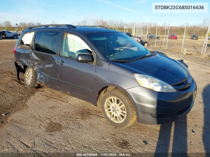 2008 Toyota Sienna Le VIN: 5TDBK23C68S016636 Lot: 40706848