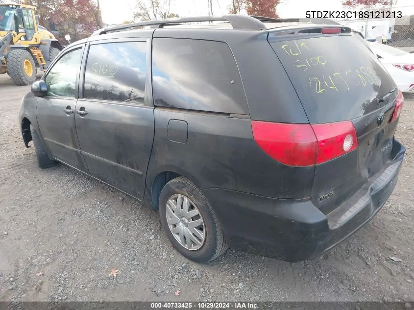 2008 Toyota Sienna Le VIN: 5TDZK23C18S121213 Lot: 40733425