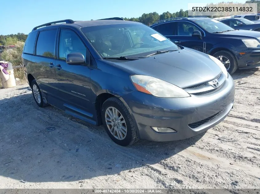 2008 Toyota Sienna VIN: 5TDZK22C38S114832 Lot: 40742404