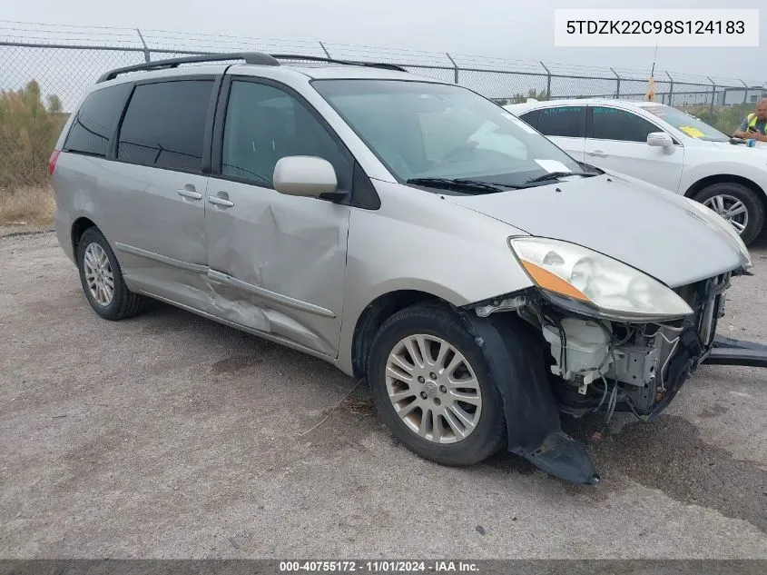 2008 Toyota Sienna Limited VIN: 5TDZK22C98S124183 Lot: 40755172