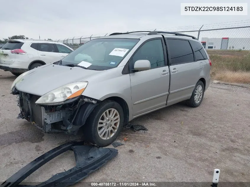 2008 Toyota Sienna Limited VIN: 5TDZK22C98S124183 Lot: 40755172