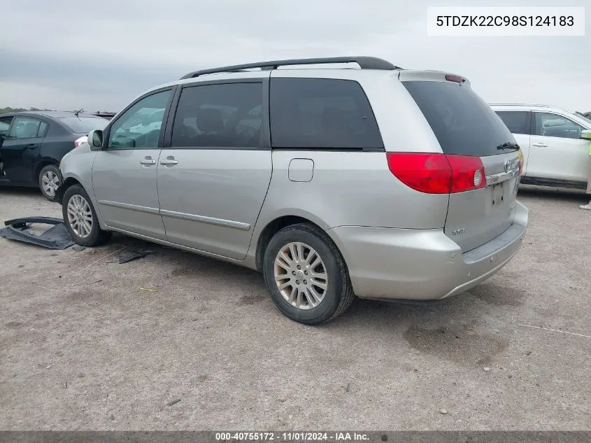 2008 Toyota Sienna Limited VIN: 5TDZK22C98S124183 Lot: 40755172